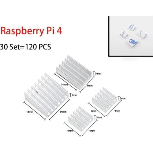 120 PCS For Raspberry Pi 4B HeatSink Aluminum Cooler Radiator for Raspberry Pi 4 Model B Heatsinks for Raspberry Pi 4 Heat Sink