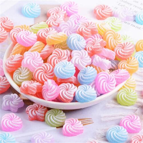 Julie Wang 20PCS Resin Candy Charms Random Mixed Colors Artificial Food Sweet Pendant Jewelry Making Accessory Table Home Decor