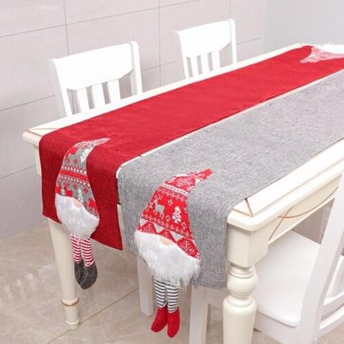 Christmas Decoration Linen Printed Table Flag Tablecloth Tablecloth Placemat Christmas Decorations For Home Table Runner Flags