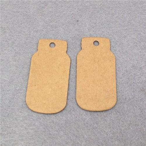 300Pcs +300Strings Drifting Water Bottle Pattern Brown Paper Cardboard Tags 5x2.5cm For Name Flower Shoes Garment Price Hang Tag