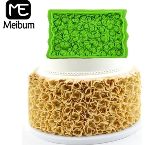 Meibum 3D Rose Petal Sugar Craft Silicone Fondant Cake Mold Wedding Birthday Party Dessert Paste Border Decorating Mould