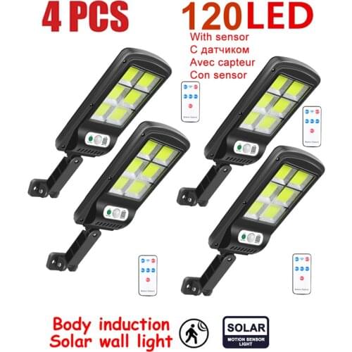 4pcs tabular oblong 120LED Solar Torch Light Waterproof Garden Decor Landscape Lawn solar Lamp Path Lighting motion sensor remot