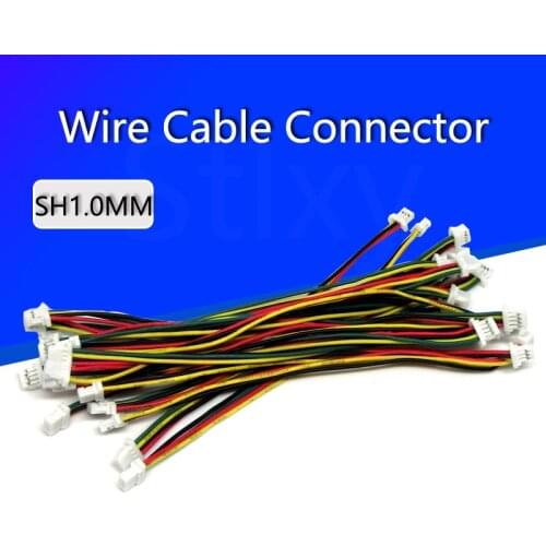 5PCS 100MM SH 1.0 Wire Cable Connector DIY SH1.0 JST 2/3/4/5/6/7/8/9/10 Pin Electronic Line Double Connect Terminal Plug 28AWG