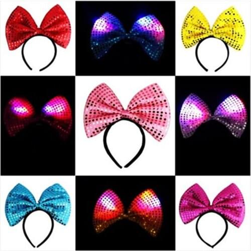 6pcs/lot LED flashing butterfly headband Lights led headwear for party decoration party supplies