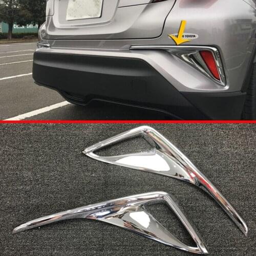 ABS Chrome Rear Fog Light Lamp Cover Trim Molding Bezel Garnish For Toyota C-HR CHR 2017 2018 2019