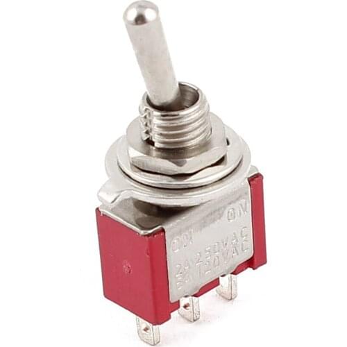AC 250V/2A 120V/5A ON/ON 2 Position SPDT Mini Micro Toggle Switch Red Dropshipping