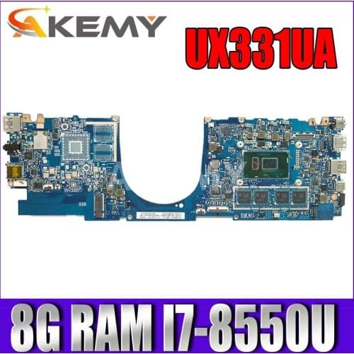 Akemy For ASUS ZenBook 13 UX331UA UX331UAL UX331UN UX331U U3300U Laotop Mainboard Motherboard 8G/I7-8550U UMA