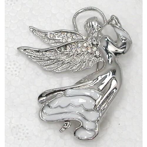 Clear Rhinestone Fairy Angel Pin brooches Fashion Enamel brooch C124 A