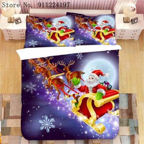 Home Textile Santa Claus Duvet Cover Comforter Bedding Set 3D Skeleton Printing 3pcs Quilt Cover Single Double Queen King Size