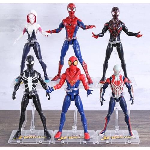 Marvel Spiderman Miles Morales Gwen Stacy Spider Man 2099 7" Scale PVC Action Figure Collectible Model Toy