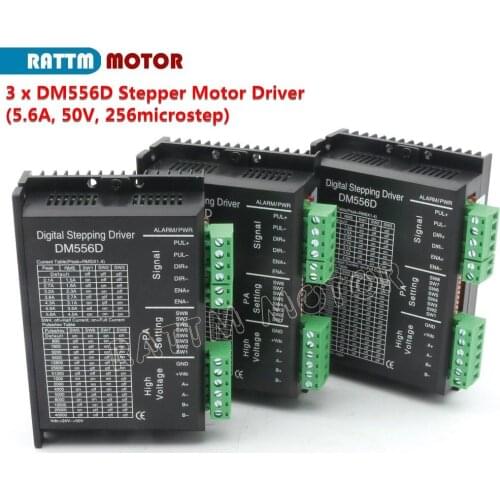 『EU Free Ship』3P DM556D Digital stepper motor driver 5.6A 256 microstep High performance design fit nema17 to nema 23 motor CNC