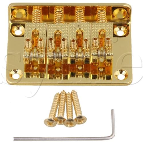 Gold Bridge Fixed Tailpiece for 4 String Cigar Box Guitar UKULELE