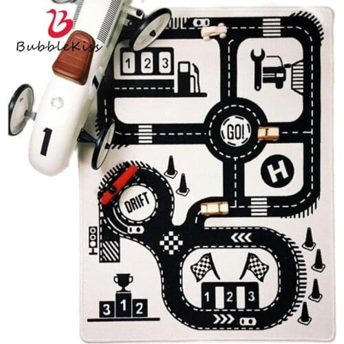 Bubble Kiss Cotton Kid Room Area Rug for Childrens Room Play House Industrial Track Cross Track Carpet Baby Crawling Soft Mat