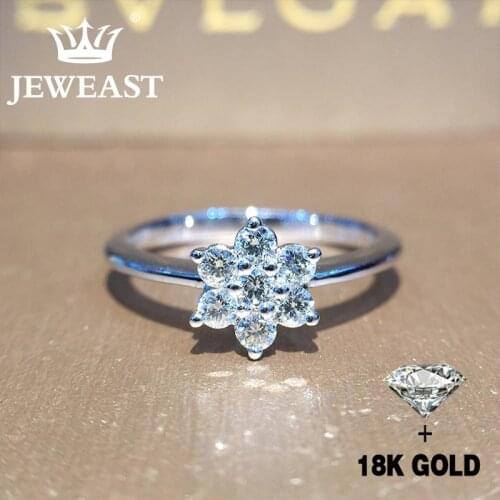 Natural Diamond 18K Gold Pure Gold Ring Beautiful Gemstone Ring Good Upscale Trendy Classic Party Fine Jewelry Hot Sell New 2020