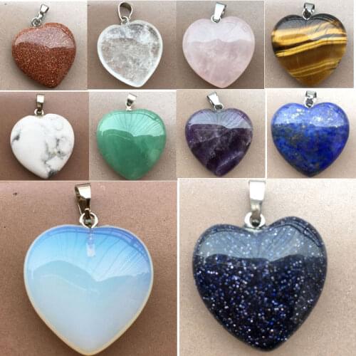 Lapis Lazuli Opal Tiger Eye Aventurine Goldstone Blue Sand Crystal Howlite Art Pendant Bead 1pcs WFH826