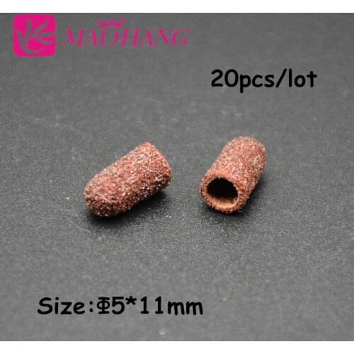 MAOHANG 5*11mm 20pcs/lot Beauty Nail Art Accessories Sanding Block Sleeves Without Grip Manicure Tool