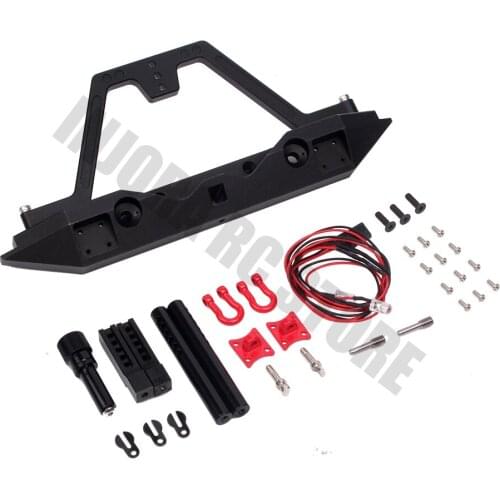 Metal TRX-4 Rear Bumper with LED Light for 1/10 RC Crawler Car Axial SCX10 & SCX10 II 90046 90047 Traxxas TRX-4