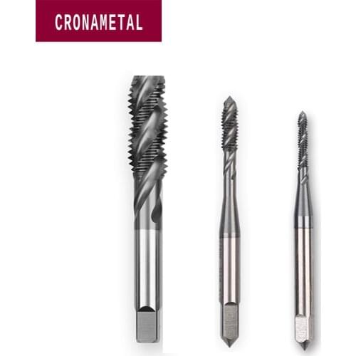 CRONAMETAL HSSE Spiral Flute Taps TICN coating M2 M3 M5 M6 M7 M8 M9 M10 M12 M14 M16 M18 M20 thread machine tap