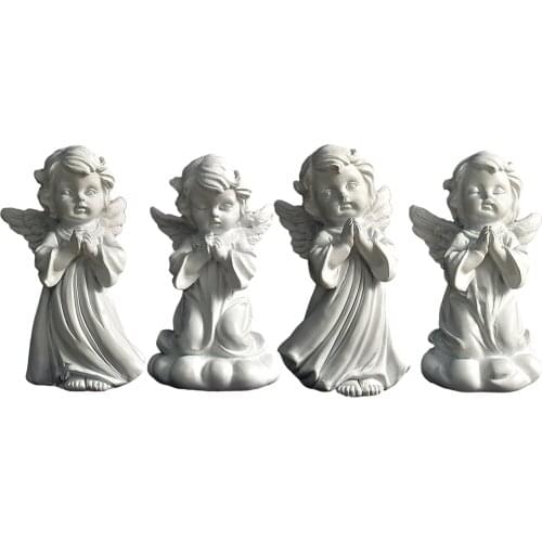 Mini Praying Angle Sculpture Desktop Cute Resin Decorative Statue Home Decoration Angel Figurines Room Ornament 4 Gestures
