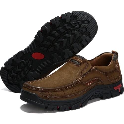 Men Shoes Genuine Leather Casual High Quality Loafers Men Comfortable Soft Outdoor Shoes Mens Casual Sneakers Plus Size 38-50