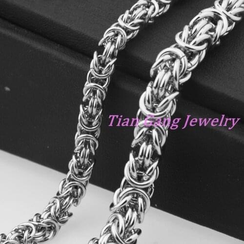 New Arrival Men Necklaces Silver Color Stainless Steel Braided Chains Necklaces Men 6/8 mm Fashion Men Jewelry Wholesale