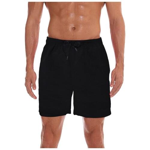 New Mens Swimwear Solid Beach Board Shorts Fitness Summer Beachwear Running Sports Sea Surf Pants Quick Dry Mens Trunks 2021