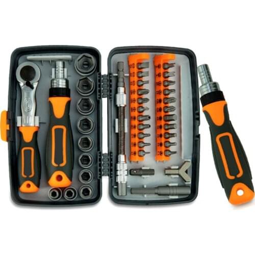 Hand Tools Set Box 38 in 1 Mini Screwdriver Bit Repair Tool Professional Socket Wrench Ratchet Combo Kit Multitool for Auto