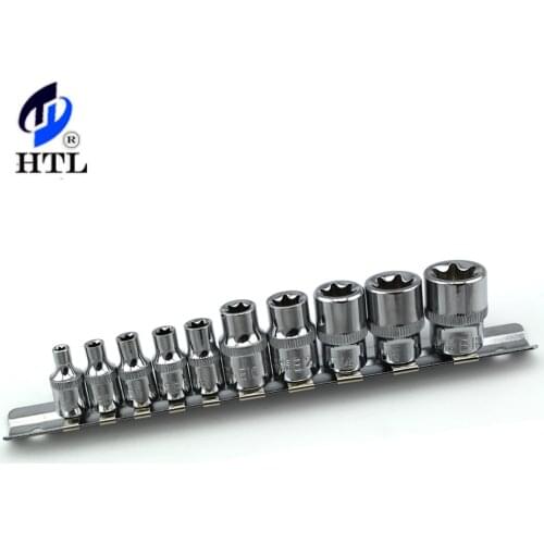 1/4" Dr. & 3/8" Dr. 10pcs Star Socket Set of Torx Socket E Type