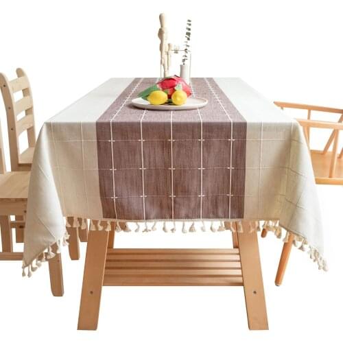 New Simple Creative Tablecloth Nordic Small Fresh Classic Small Lattice Round Table Rectangular Dining Table Japanese Style