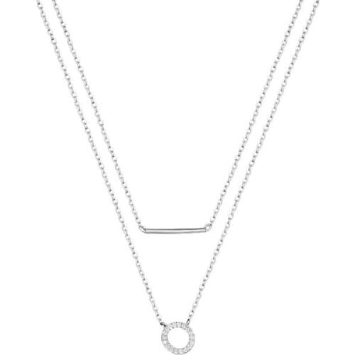 New Double Layer Asymmetric Pendant Necklace Fashion Minimalism S925 Jewelry Wedding Party Women Charm Clavicle Chain Best Gifts