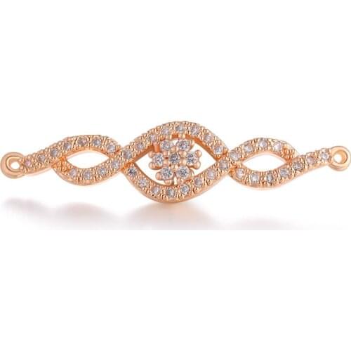 New Luxury Cubic Zirconia Connector Charms Making Bracelets Necklaces Accessories bijoux DIY Handmade Jewelry Findings Component