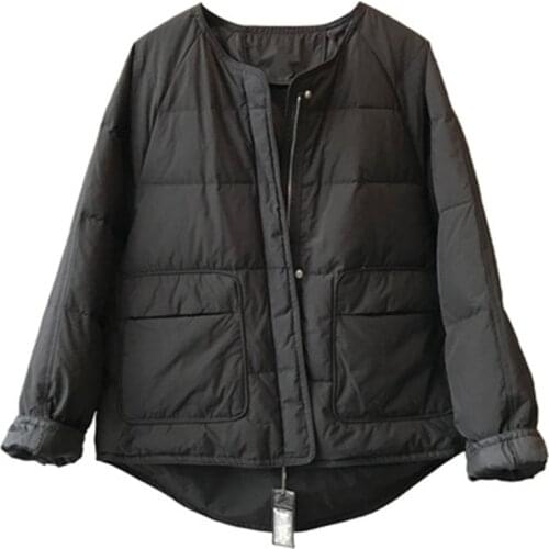 Solid Bread Uniform 2020 New Winter Womens White Duck Down Parkas Loose Overcoats Trendy Thick Ladies Outerwear Female Clothing