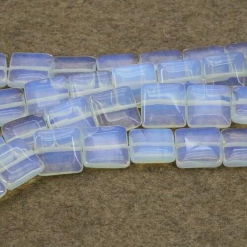 WholesaleSquare shape opal loose beads 14x14mm 15 inches DIY stone women fashion jewelry making design