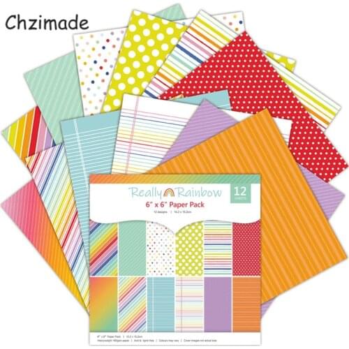 Chzimade 12Pcs/lot Flower Scrapbooking Pads Paper Origami Art Background Paper Card Making DIY Scrapbook Paper Crafts