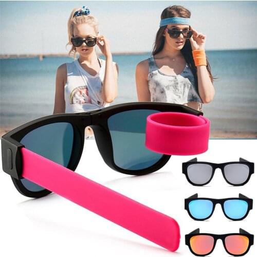 Polarized Folding Slap Sunglasses Women Wristband Sun Glasses For Men Slappable Bracelet High Quality Brand Designer