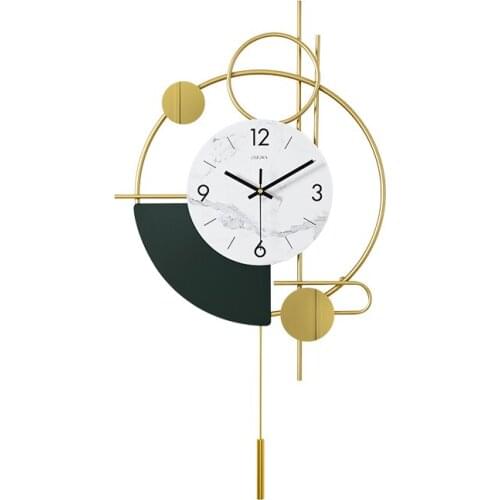 Nordic luxury art clock wall clock living room household creative atmosphere wall watch modern simple bedroom clock wall
