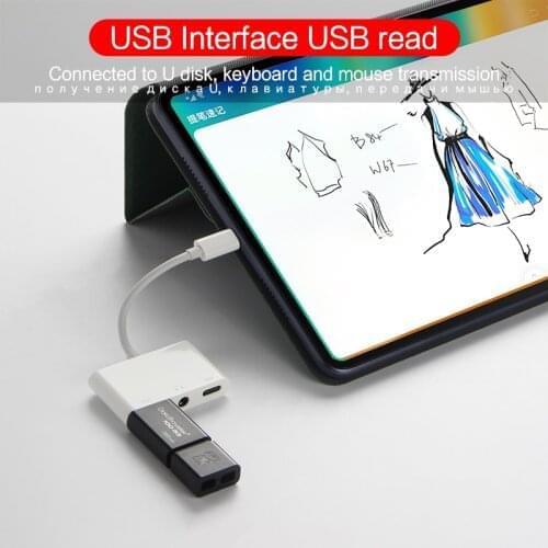 USB C to USB charge 3.5mm AUX Headphones Adapter For Lenovo Xiaoxin Pad Pro Tab M10 Plus Type C to 3.5Jack Earphone Audio cable