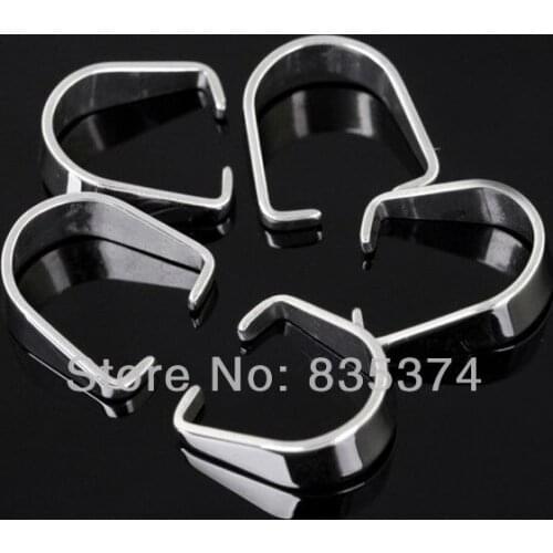 316L Silver Stainless Steel Pendant Pinch Clip Clasp & Hooks Bail Connector DIY jewelry finding