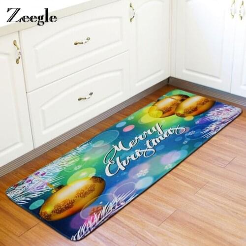 Zeegle Christmas Decor Kitchen Carpet Floor Mat Outdoor Mat Non-slip Bathroom Rug Child Bedroom Sponge Soft Mat