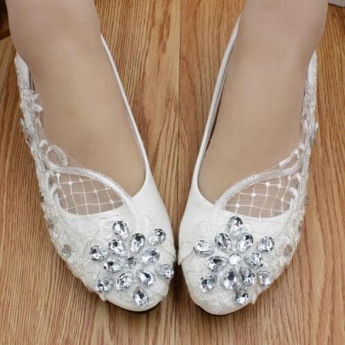 3cm low heel wedding shoes woman HS023 silver crystal rhinestones net lace sexy wedding shoes womens plus size drop shipping