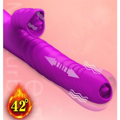 Female Clitoris Stimulator Machine Vibrators Pussy Licking Toys Telescopic Heating Dildo sex shop Vibration penis Toy For Woman