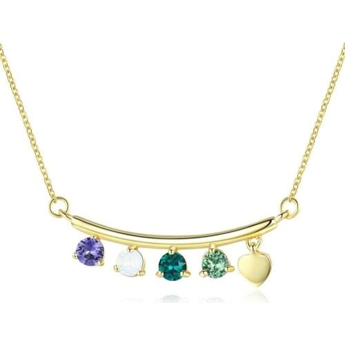 925 Sterling Silver Women Necklaces Colorful Crystals Strip Pendant S925 for Necklaces Lady Charm Party Wears Fine Jewelry