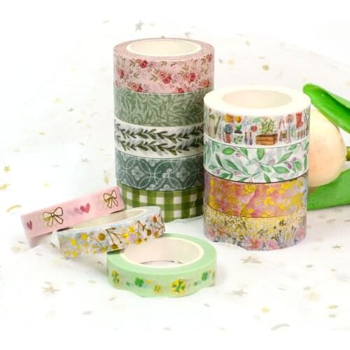 1 roll Cute kawaii Spring Leaves Flowers Red heart Decorative Washi Tape DIY Scrapbooking Masking Tape School Office Supply