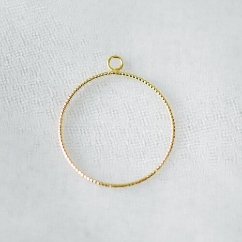 10pcs Gold Round Circle Pendants 20/22/25mm, Gold plated Brass Ring Charms, Geometric Loop Pendants (GB-211)
