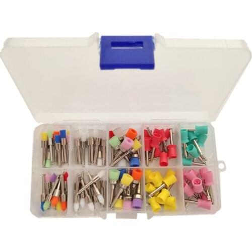 100pcs Dental Nylon Polishing Brushes Bowl Shape Dental Prophy Brush Prophylaxis Brush For Contra-Angle Handpiece