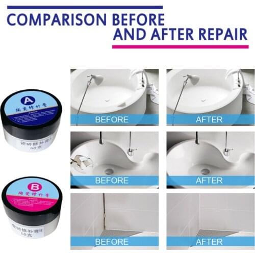 2 Pcs Amazing Repair Glue Agent Ceramic Repair Paste Floor Toilet Bathroom Sink Tile Household Ceramic Tile Repair
