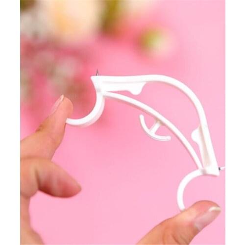 2pcs White Corner Hook Banner Hunging Accessories Multi-Purpose No Trace Balloons Garland Bunting Ceiling Elastic Wall Hooks