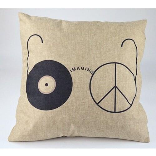 2pc Glass and Bicycle Printing Cushion Cover Linen Cushion cover Highg Quality Car cushion case Soft Pillow Case