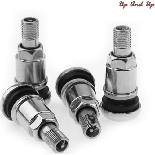 4Pcs Bolt-in Stainless Car Motorcycle Wheel Tyre Tire Valve Stems with Dust Caps