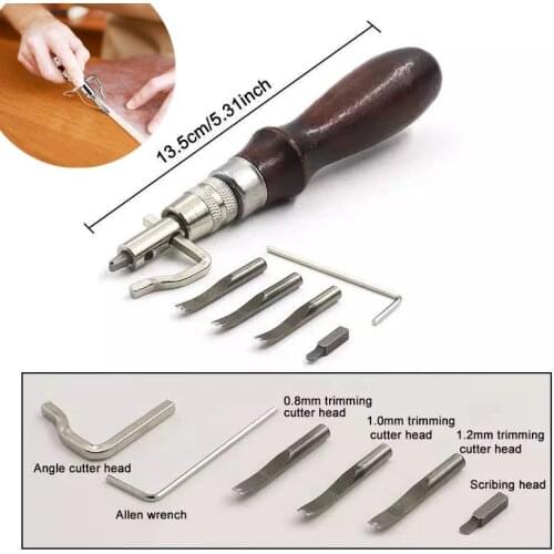 Pro Leathercraft 7 in 1 Set Adjustable Stitching and Groover Crease Leather Tool DIY Handmade Practical